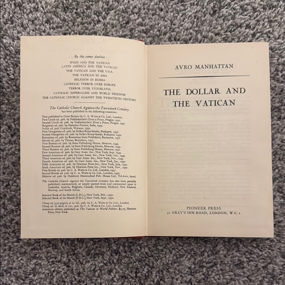 The Dollar and the Vatican Book